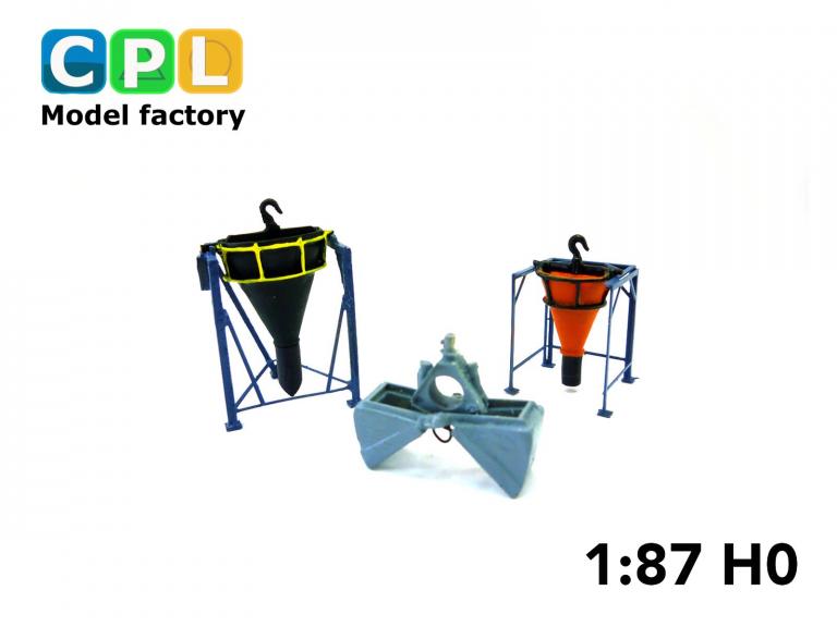 Set – Füllsack für Agrarflugzeug mit Gestell und kleiner Baggerschaufel 750kg + Gestell – 1000kg + Gestell - color